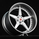 White and gunmetal deep dish five spoke wheels for trucks, 1968 Ford F100 custom build