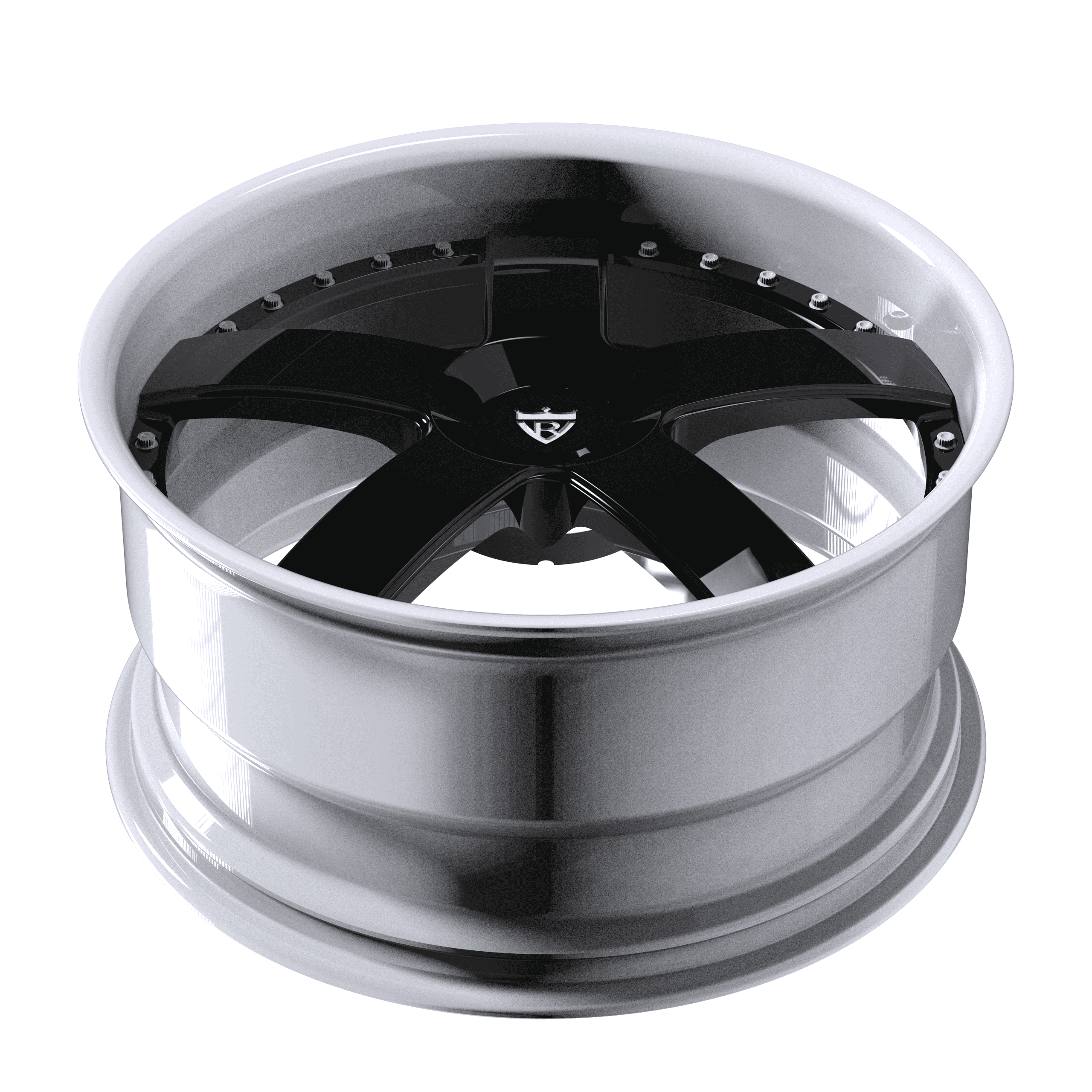 Tesla Model Y Wheels- deep dish 5 spoke black and white custom forged rims-RVRN RV-DF93 5 LUG SERIES-21inch staggered setup