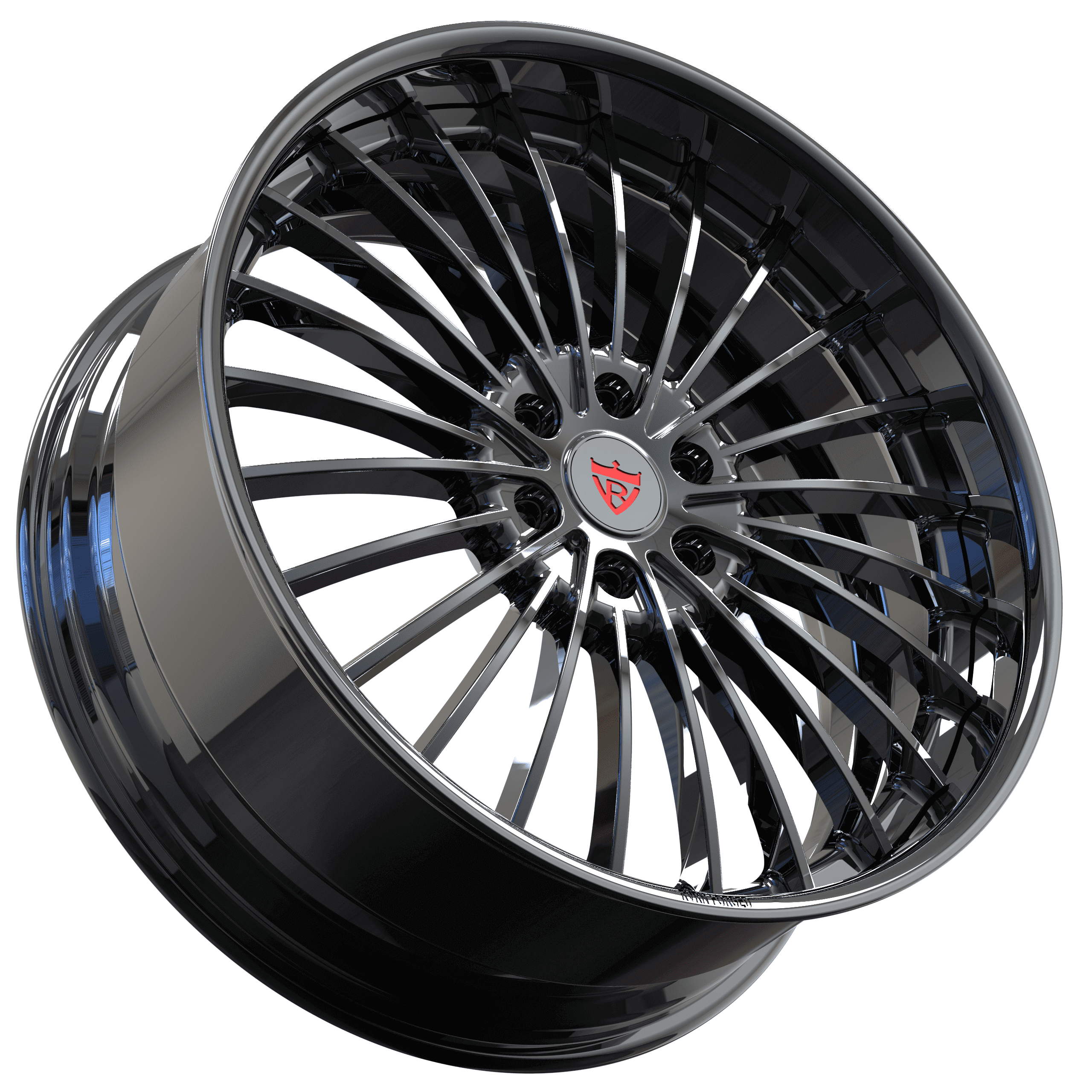 Custom forged 2-piece RV-DG02 wheel in black finish, available in 17"-26" sizes, compatible with Dodge Dakota R/T and custom 6 lug rims