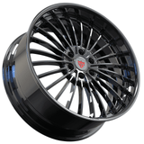 Custom forged 2-piece RV-DG02 wheel in black finish, available in 17"-26" sizes, compatible with Dodge Dakota R/T and custom 6 lug rims