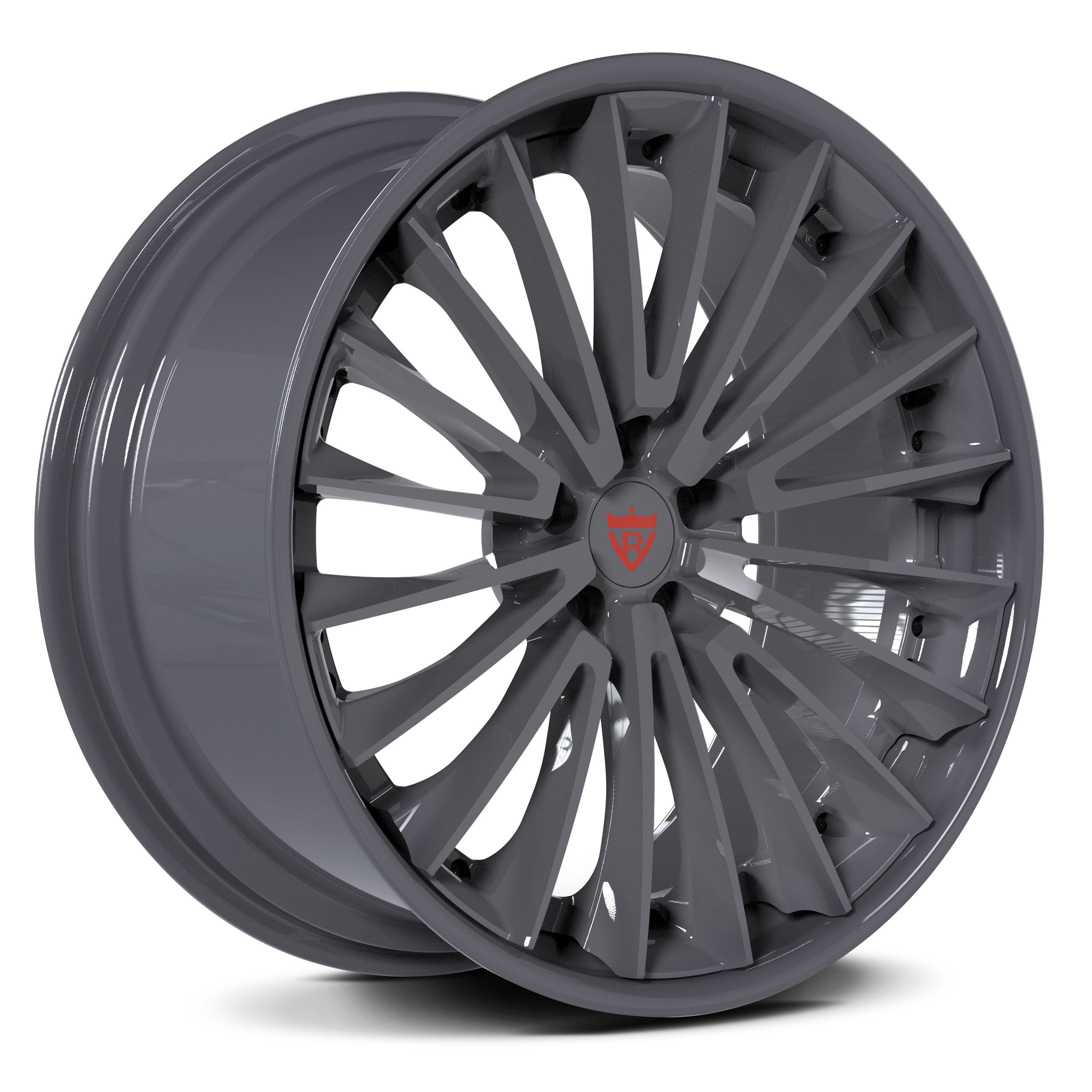 Custom forged wheel RV-DM079 in grey finish, featuring a stylish design suitable for various luxury car models.