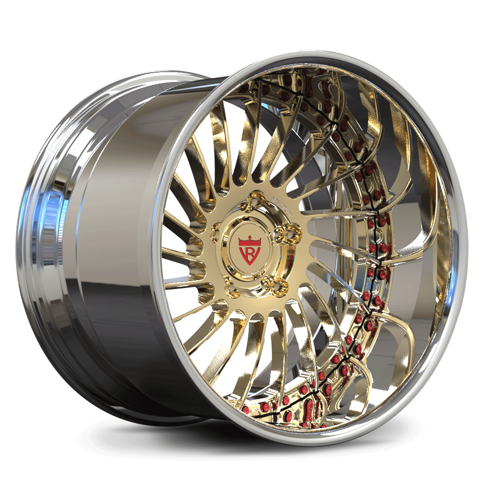 Custom forged deep lip wheel showcasing intricate design and chrome finish, ideal for deep dish rim applications.