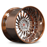 Custom forged deep lip wheel in bronze finish, showcasing intricate design, ideal for deep dish rim enthusiasts.