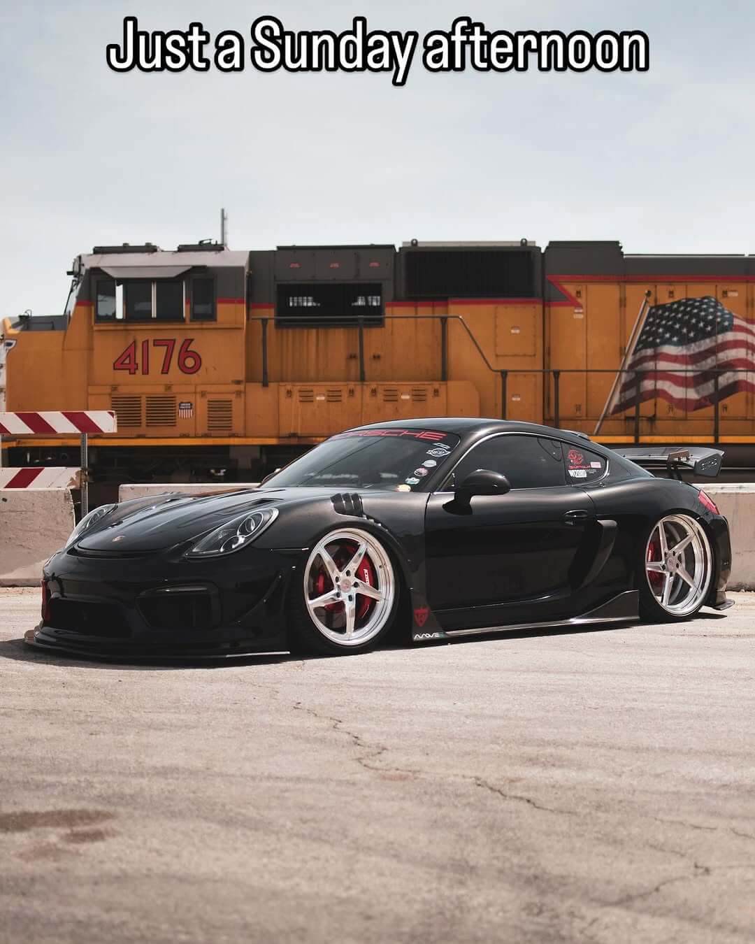 Custom forged 5 spoke rims installed on Porsche Cayman