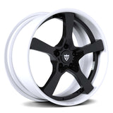 Black and White RV-DP223 wheels on Porsche Cayenne - 22x10 front and 22x11.5 rear setup.