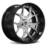 Chevy camaro custom aftermarket wheels-deep lip gloss black 19inch staggered custom rims- RVRN Forged RV-DR08D