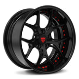 Chevy camaro custom aftermarket wheels-deep concave gloss black 19inch staggered custom rims- RVRN Forged RV-DR08D