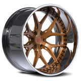 chevy c106 lug custom wheels with chrome and bronze color, deep dish and concave style, best wheels for trucks