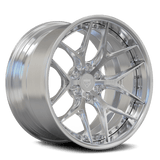 Brushed aluminum Dodge Viper 6 lug wheels with deep dish concave custom rims.
