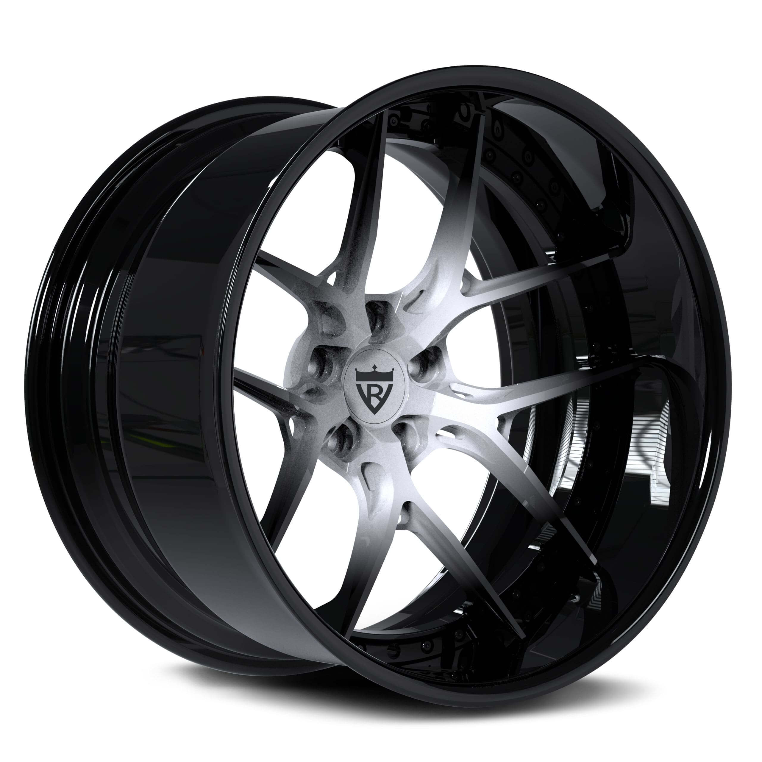 white and black deep dish custom aftermarket forged wheels for trucks and suvs, RVRN Wheels RV-DR08D Series