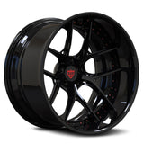 CUSTOM FORGED 2-PIECE BLACK DEEP DISH WHEELS : RV-DR08D