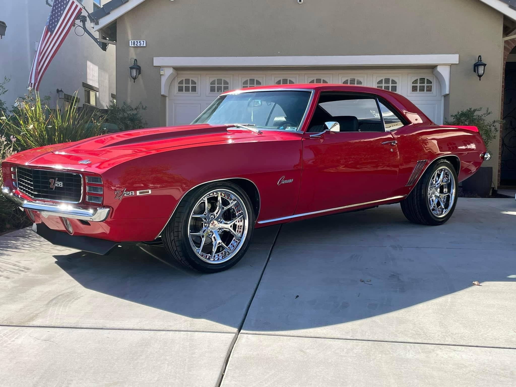 1969 Chevy Camaro deep dish rims-chrome custom forged wheels