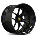 Gloss Black BMW wheels for M3, M4, M8-deep concave floating spoke design- custom forged rims