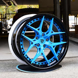 2022 Chevy Camaro Aftermarket Rims-Rapid Blue-RVRN Custom Forged 2-Piece Wheels