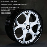 Black and white wheels for Acura-custom forged 2-piece rims RV-DS016-RVRN Forged