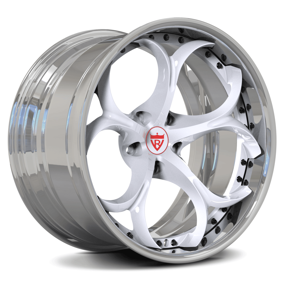 Custom 2 piece forged white and black wheel RV-DS016 designed for Acura Integra rims.