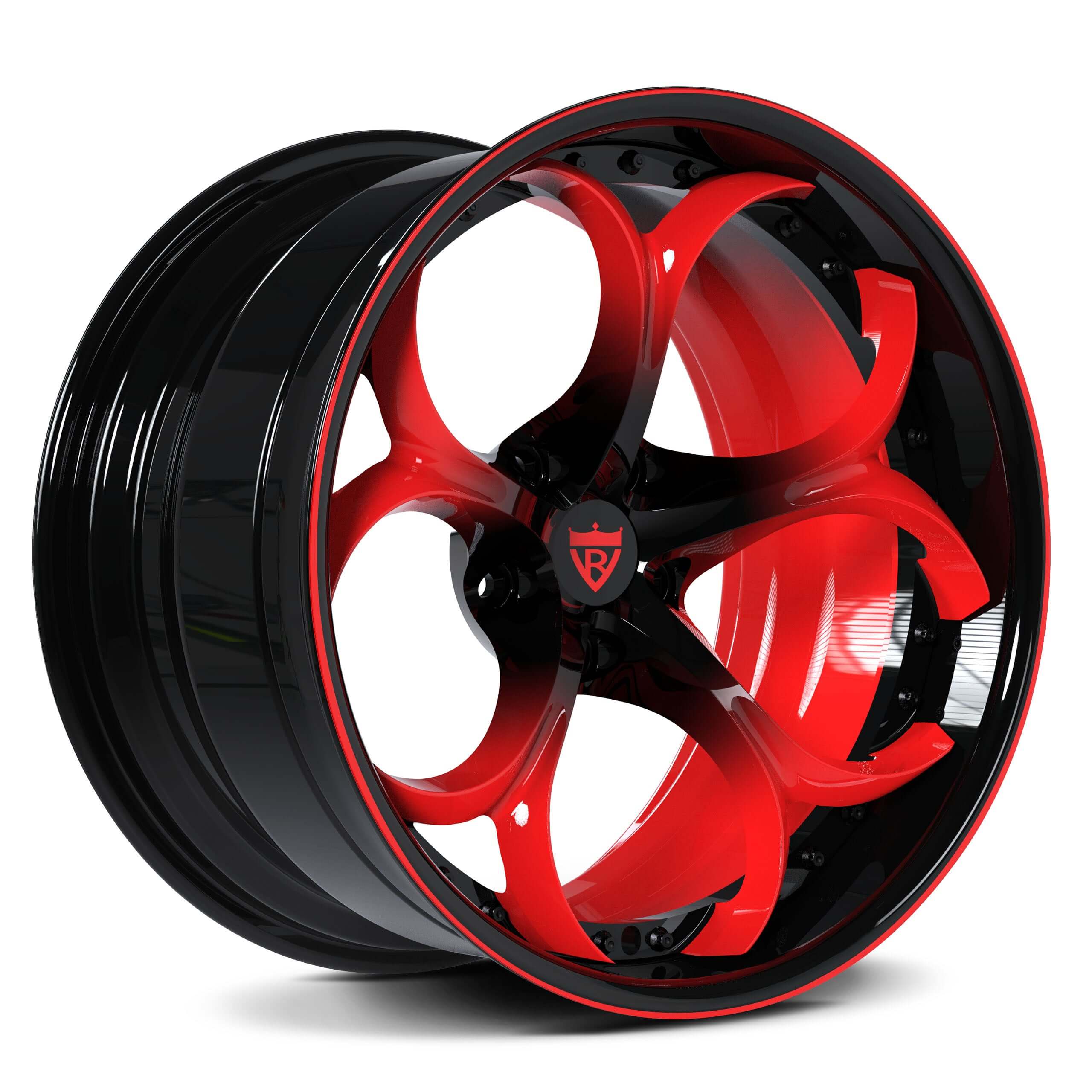 CUSTOM 2 PIECE FORGED BLACK WHEELS: RV-DS016