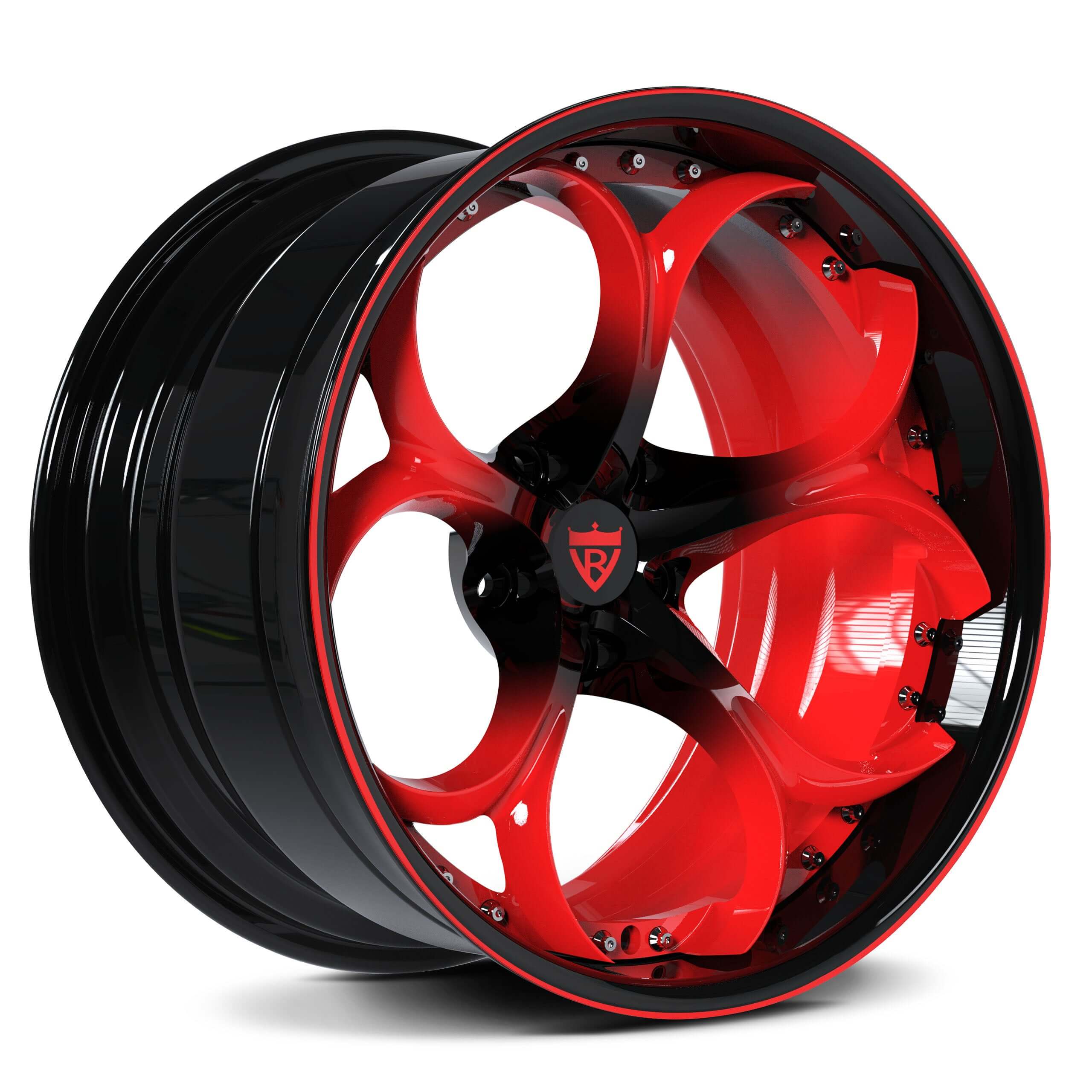 CUSTOM 2 PIECE FORGED BLACK WHEELS: RV-DS016