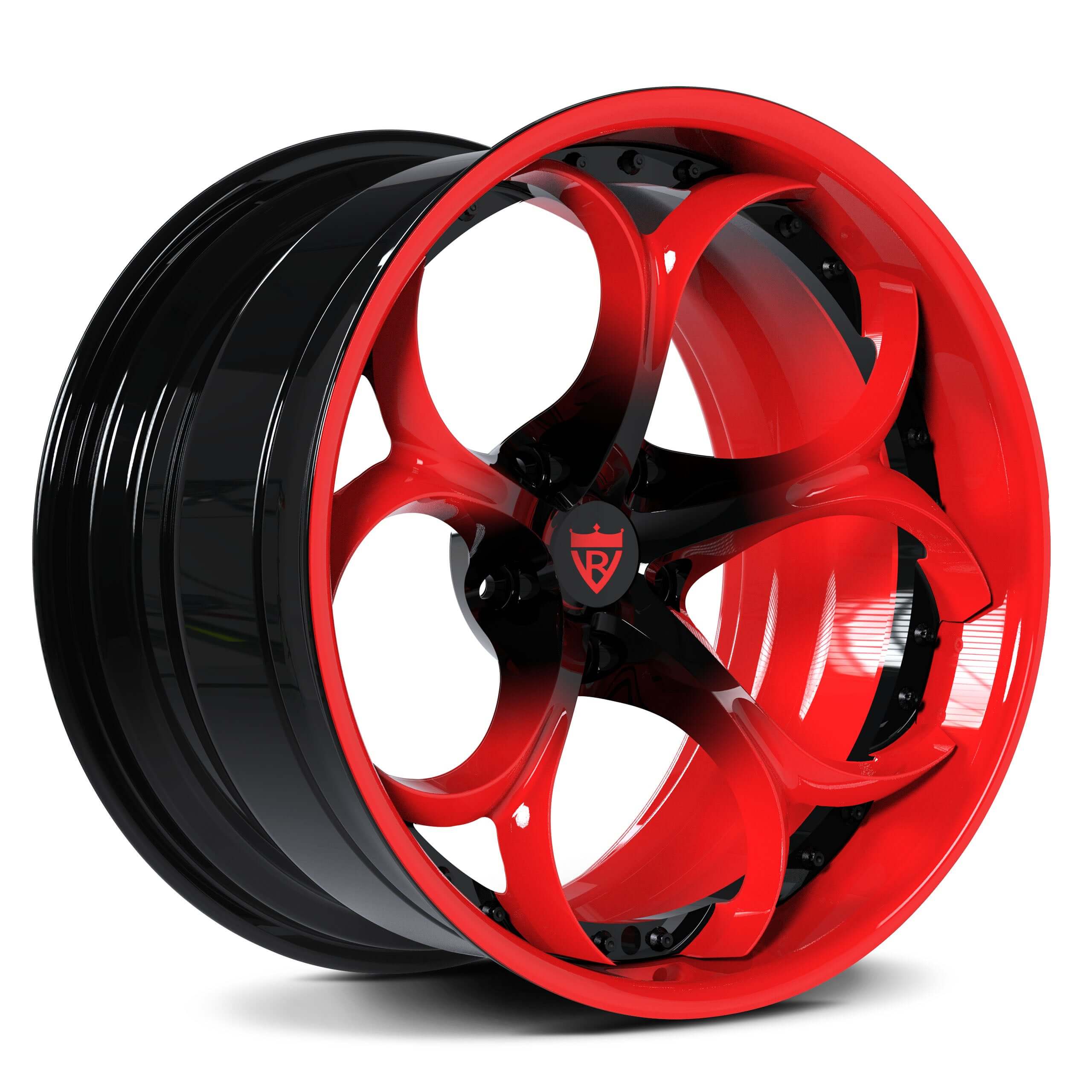 CUSTOM 2 PIECE FORGED BLACK WHEELS: RV-DS016