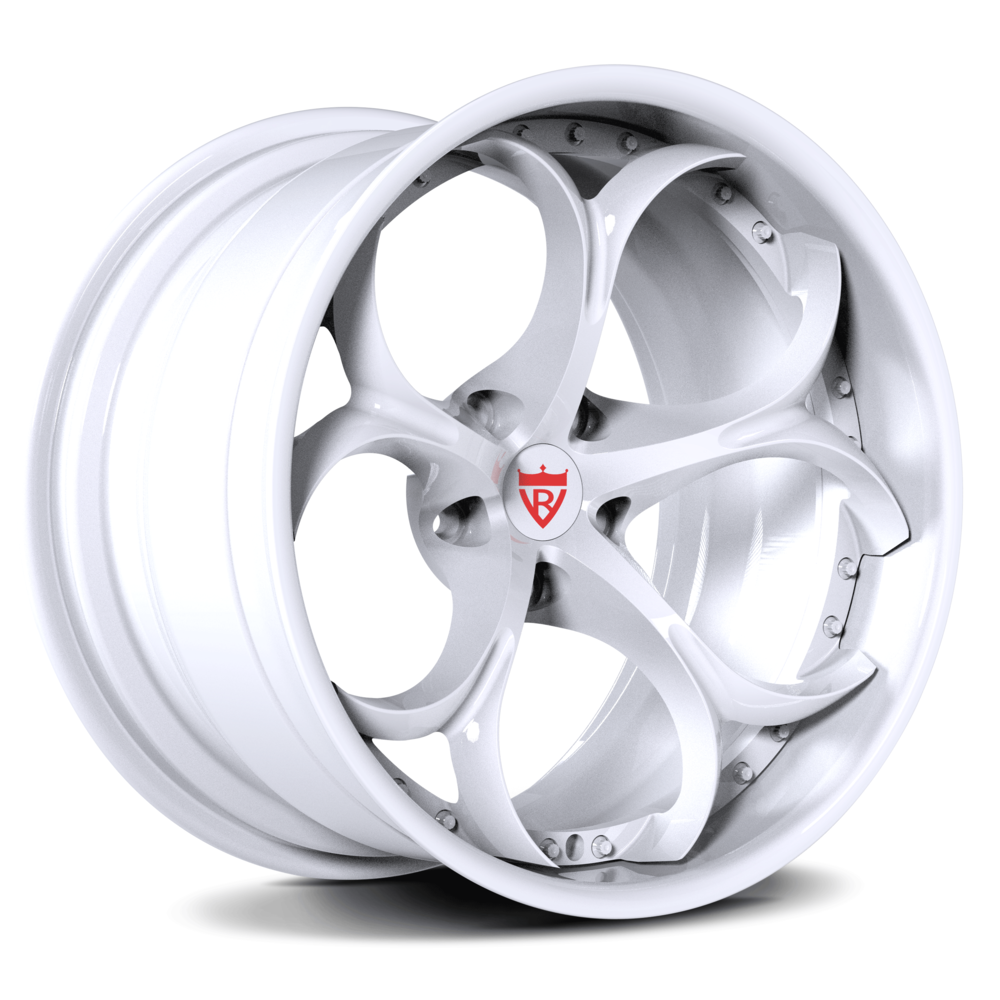 Custom forged wheel design in silver finish, compatible with Alfa Romeo Giulia aftermarket rims.