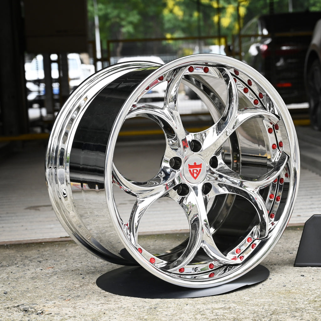 2019 Corvette C7 Z06 Custom Chrome Wheels-RVRN RV-DS016 Forged 2pc rims-red