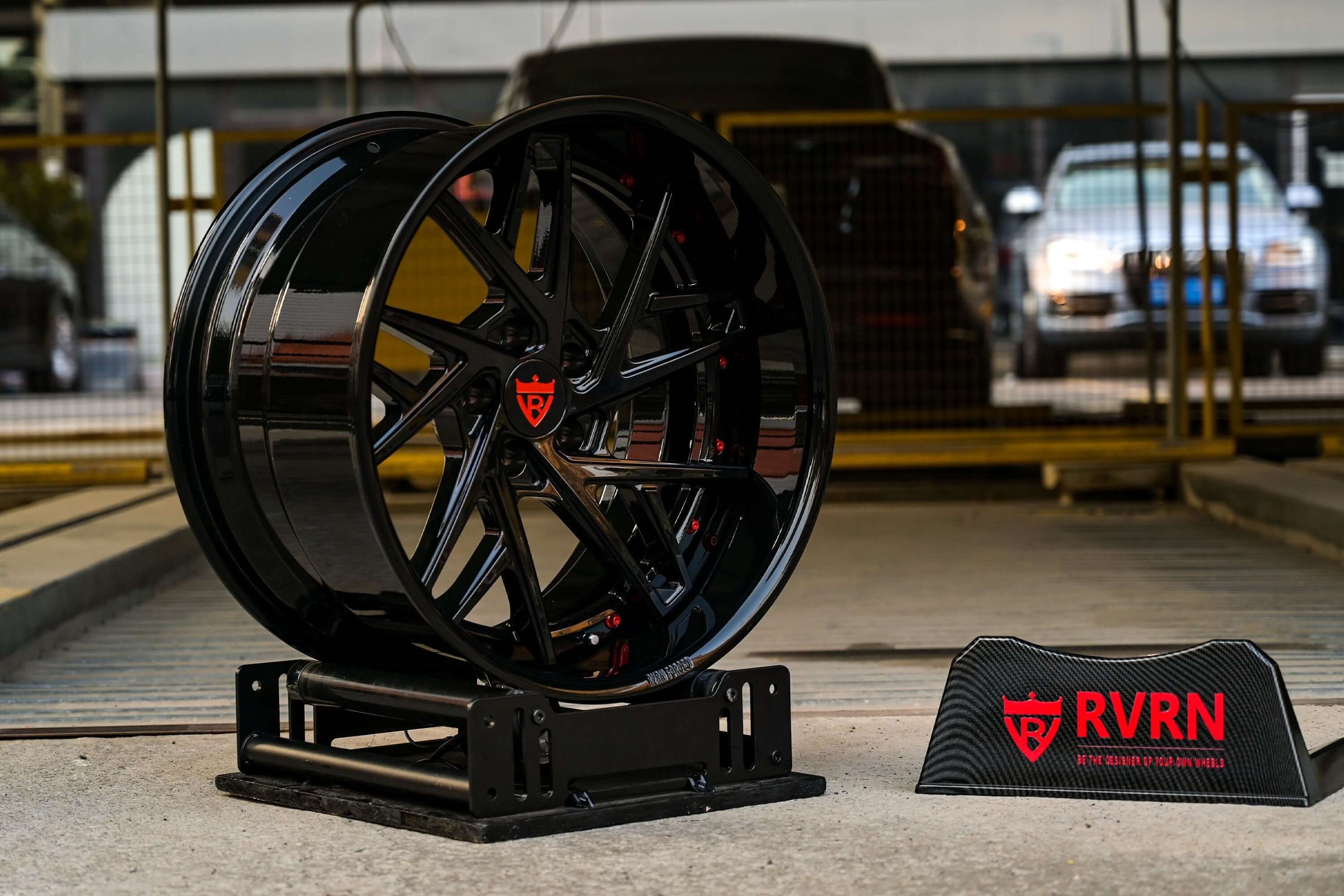 Black deep dish rims for Subaru, showcasing custom styling and design, perfect for enhancing any Subaru model.