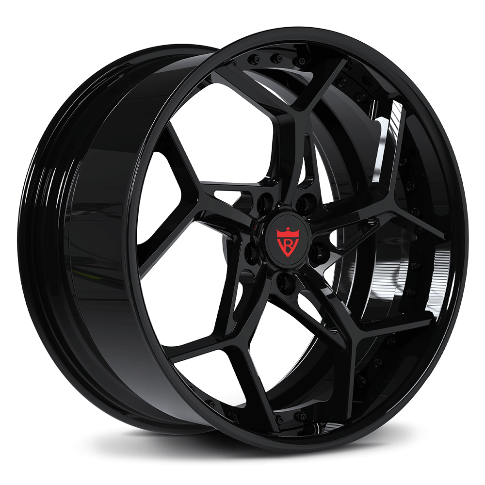 Gloss black RVRN RV-DV03 wheels custom built for 2022-2025 Corvette C8 Stingray, Z51, Z06, E-Ray models.