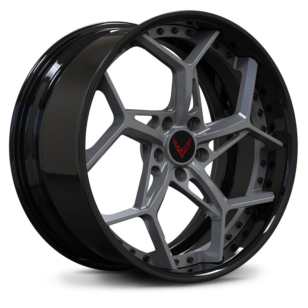 Classic Gunmetal Grey with black rims for 2020-2025 Corvette C8 models, custom built per order