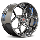 Corvette C8 chrome rims with OEM Specs, 19x8.5/20x11 setup, RVRN custom forged 2-piece wheels RV-DV03 series