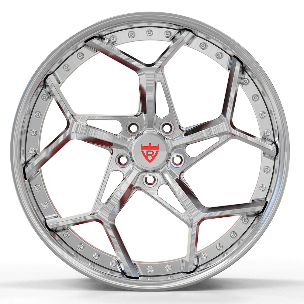 RVRN RV-DV03 custom forged 2-piece wheels on C8 Corvette front view