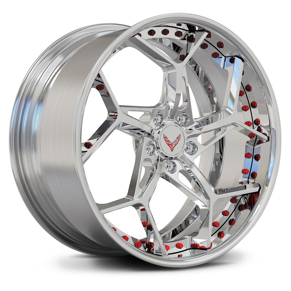Different finish options of RVRN RV-DV03 wheels for C8 Corvette
