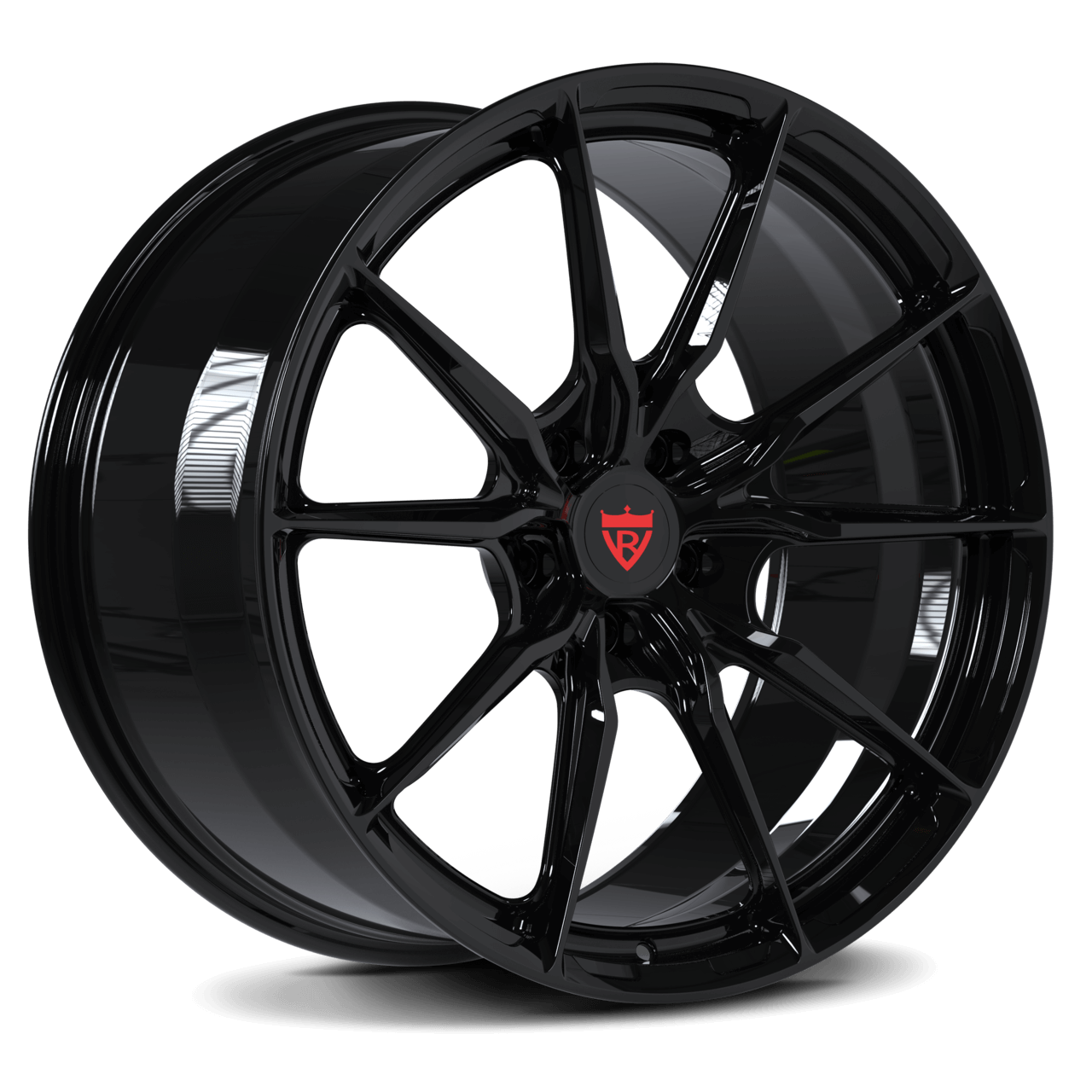 Custom Forged Monoblock Wheel RV-MB082 - Forged 1-Piece Performance Rim in Gloss Black Finish.