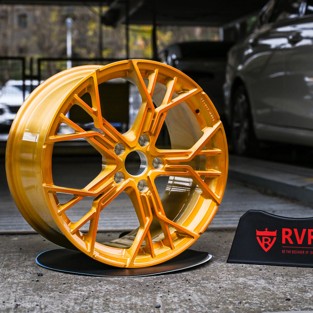 2014 Corvette C7 Wheels-Custom forged 5 spoke Transparent Copper 1pc forged-RV-MB704 Series RVRN