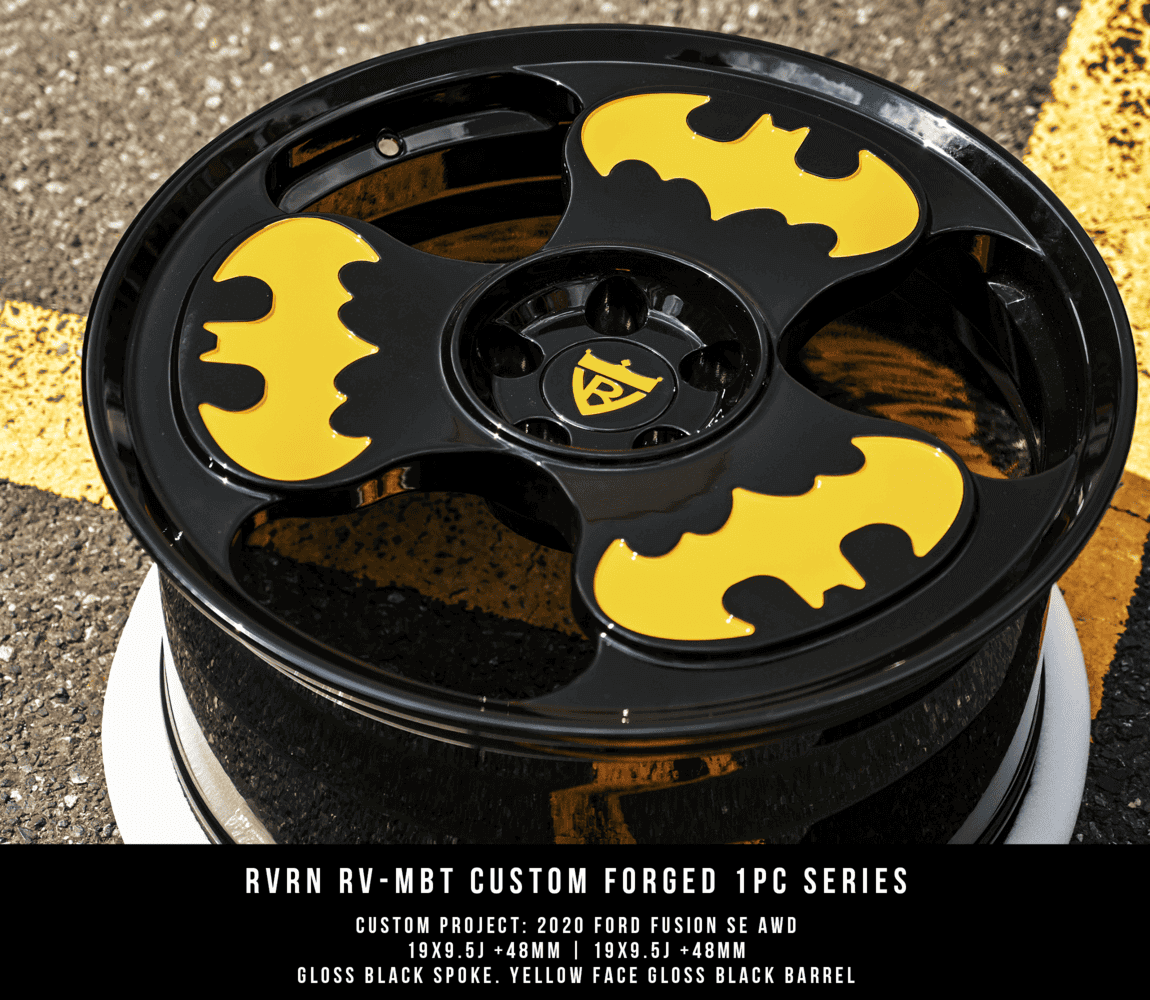 Yellow and Black Batman Unique wheels-custom forged 1-piece rims for Ford Fusion-RVRN Wheels