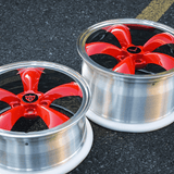 Classic 5 spoke red wheels for Corvette C8-20inch for front and 21inch for rear-RVRN Custom Forged Monoblock Rims RV-MC09 Series