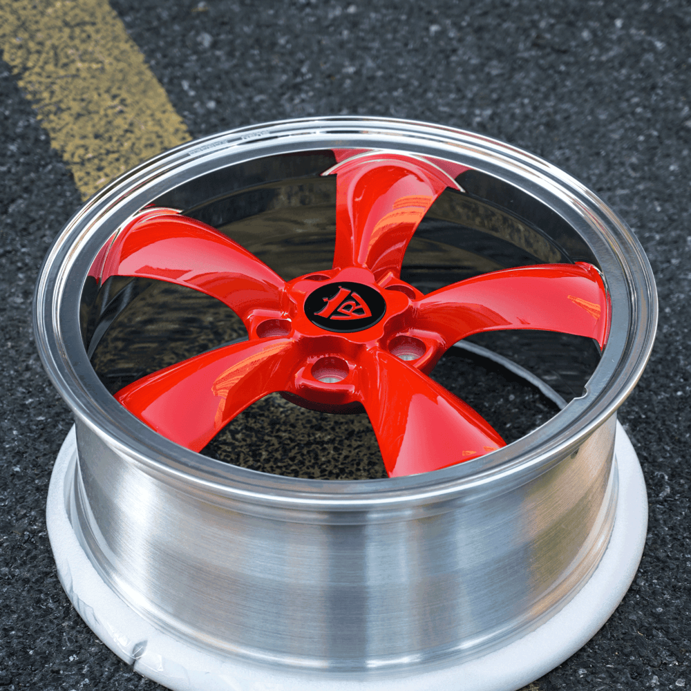 Classic 5 spoke red wheels for Corvette C8-20inch for front and 21inch for rear-RVRN Custom Forged Monoblock Rims RV-MC09 Series
