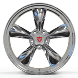 Custom forged monoblock wheel RV-MC09 featuring vintage 5 spoke chrome design, ideal for Corvette C8 enthusiasts.