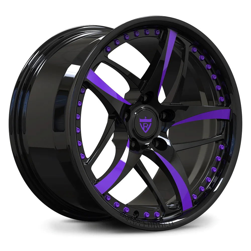 Purple Spoke Custom Forged Monoblock Wheel RV-MC36 for Corvette C6 Z06 – Lightweight Style