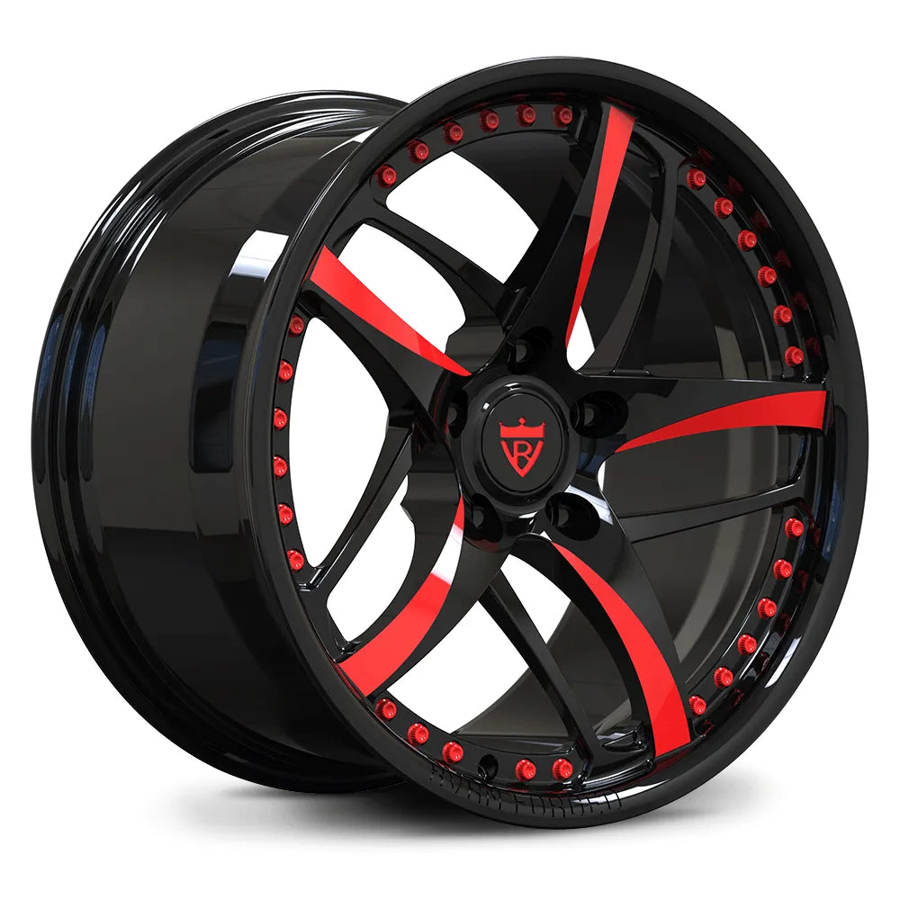 Red Spoke Custom Forged Monoblock Wheel RV-MC36 for Corvette C6 Z06 – Stylish Upgrade