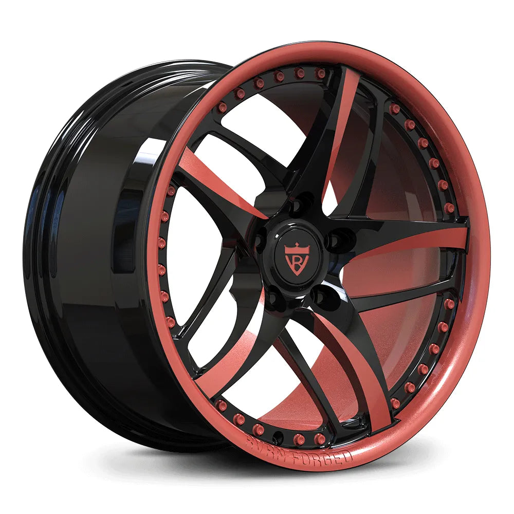 Full Rose Gold Barrel Custom Forged Monoblock Wheel RV-MC36 for Corvette C6 Z06 – Luxury Design