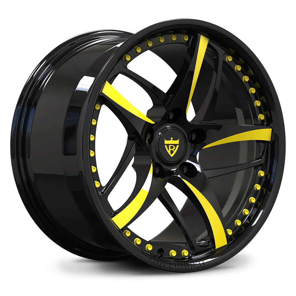 Yellow Spoke Monoblock Forged Wheel RV-MC36 for Corvette C6 Z06 – Racing Performance