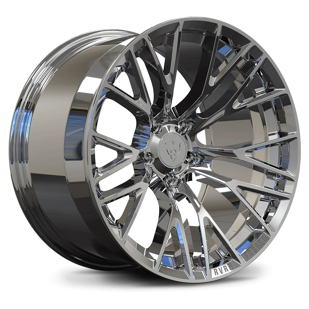 Custom forged chrome wheel design for C2 Corvette, showcasing precision and style for customized vehicle applications.