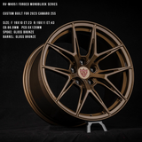 Custom Concave Rims for Chevy Camaro 2ss 19inch staggered wheels-RVRN Forged Monoblock Lightweight Performance Wheels Series RV-MH051 in Bronze Color