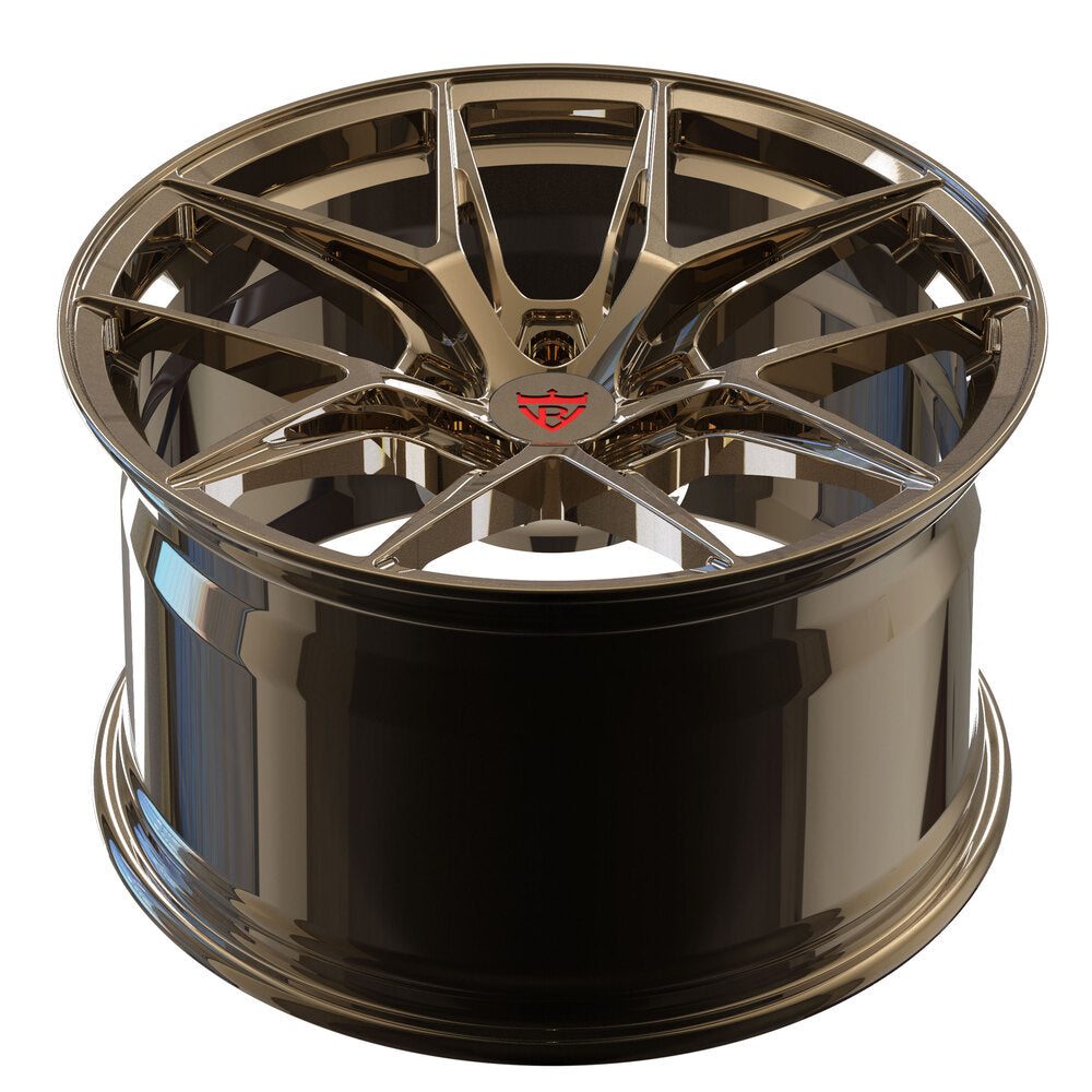 Custom Concave Rims for Chevy Camaro 2ss 19inch staggered wheels-RVRN Forged Monoblock Lightweight Performance Wheels Series RV-MH051 in Bronze Color