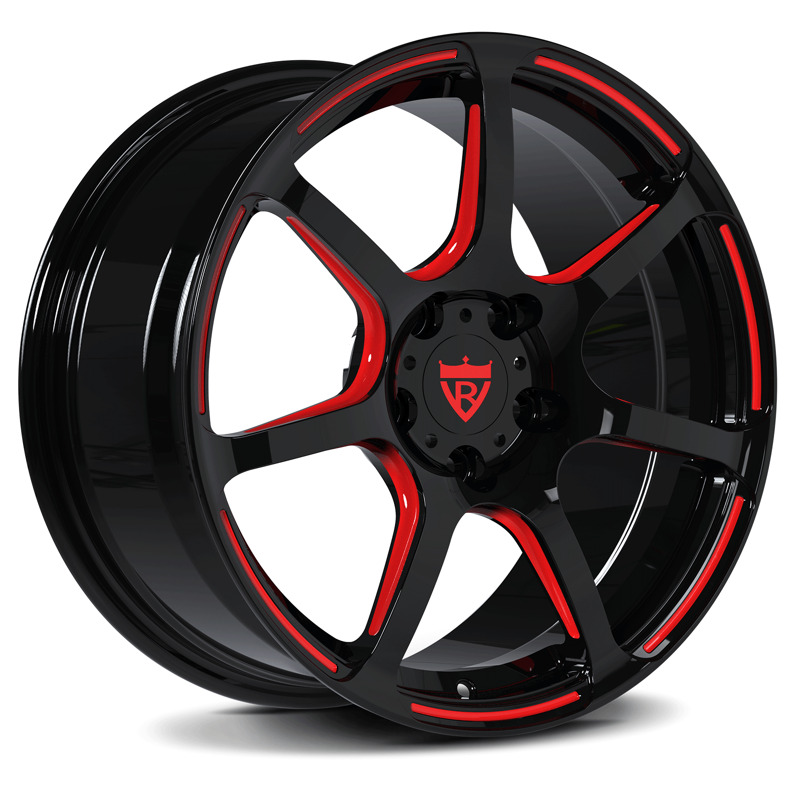 Tesla Model Y custom wheels with 19inch staggered setup, black and red color combo, best custom forged wheels for Tesla Models