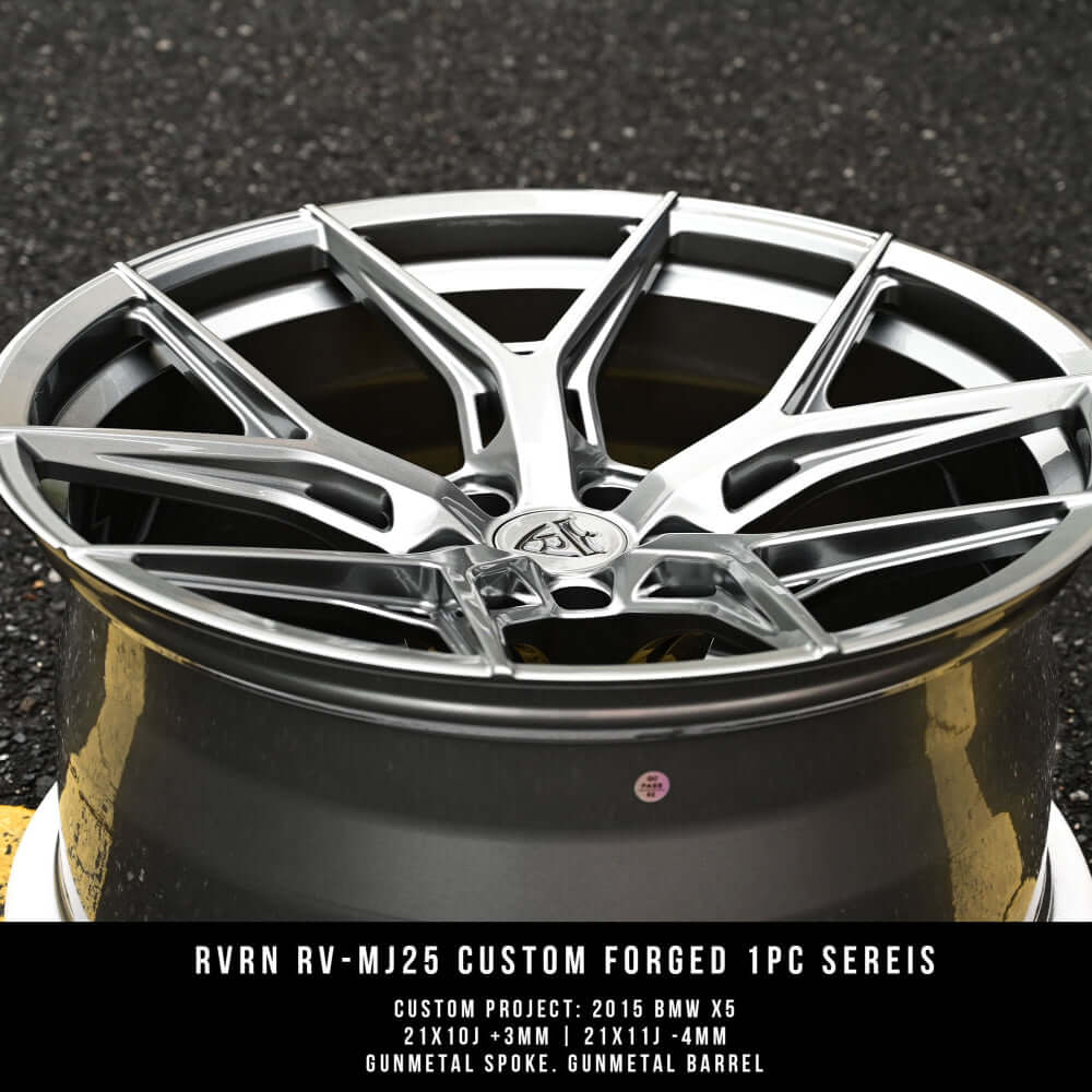 2015 BMW X5 Custom Forged Monoblock Wheels-RVRN RV-MJ25 Series in 21inch staggered size. Concave rims