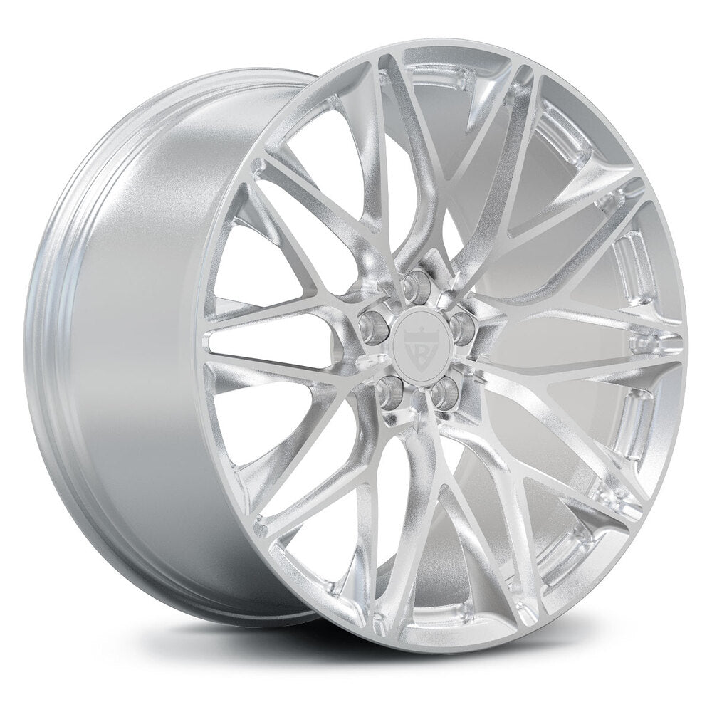 Custom forged monoblock RV-MP184 wheel in silver, designed for Porsche vehicles, showcasing performance and style.