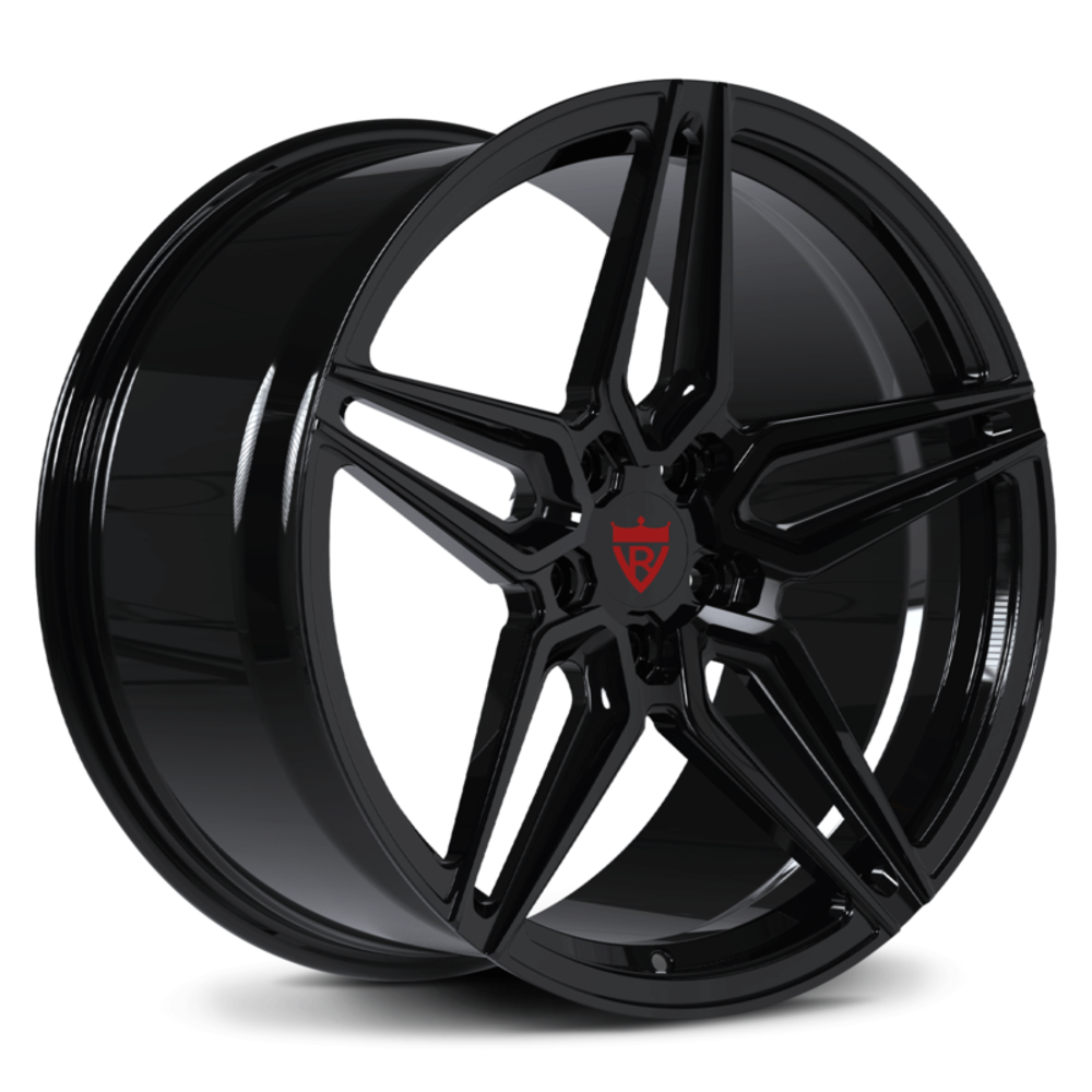 Black Corvette C8 Forged Wheels - RVRN Wheels 5 Star Concave Custom Rims- Custom forged monoblock wheels series RV-MR02