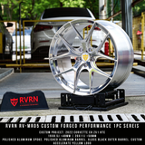 Polish Wheels with Corvette Accelerate yellow caps, 19inch custom aftermarket forged wheels for your corvette c8 z51 htc. super lightweight and performance style. RVRN RV-MR05 series