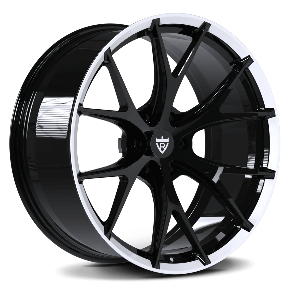 RVRN RV-MR05 black and white forged wheel setup for Dodge Ram build